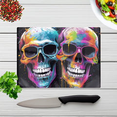 Splashart Happy Skeletons In Glasses Chopping Board