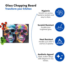 Splashart Happy Skeletons In Glasses Chopping Board