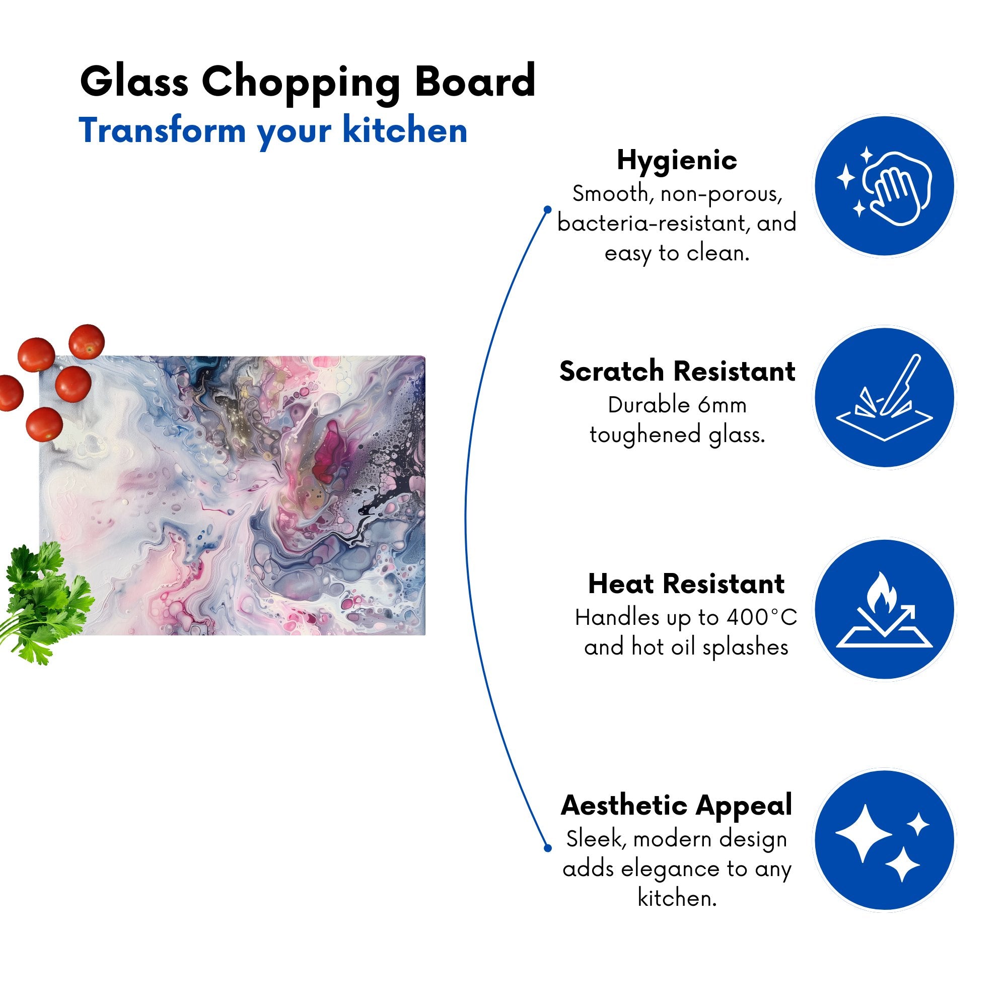 Ethereal Swirls: Dreams In Motion Chopping Board