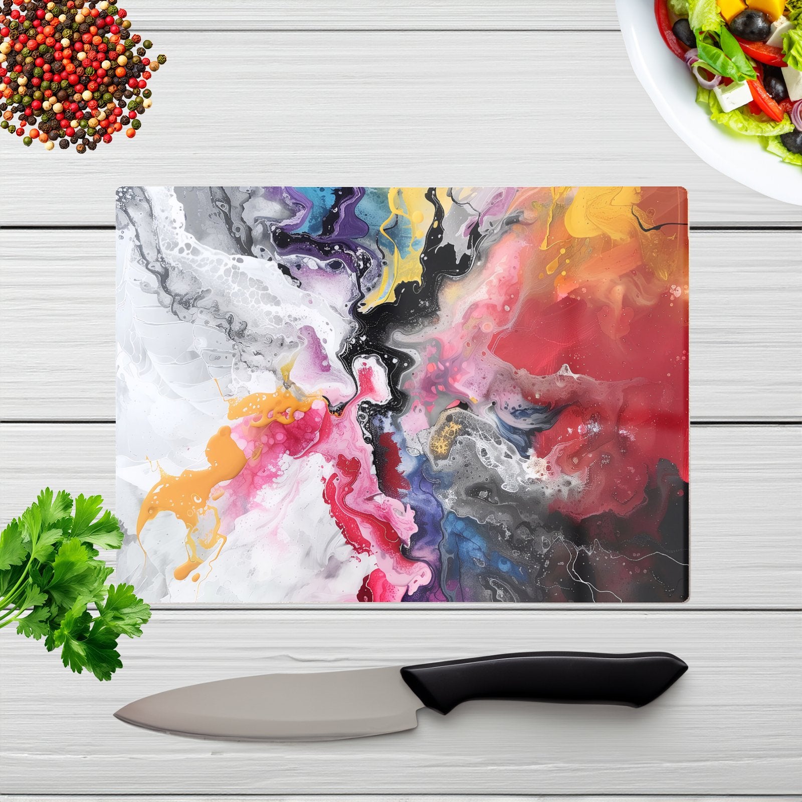 Explosive Colour Cascade Chopping Board