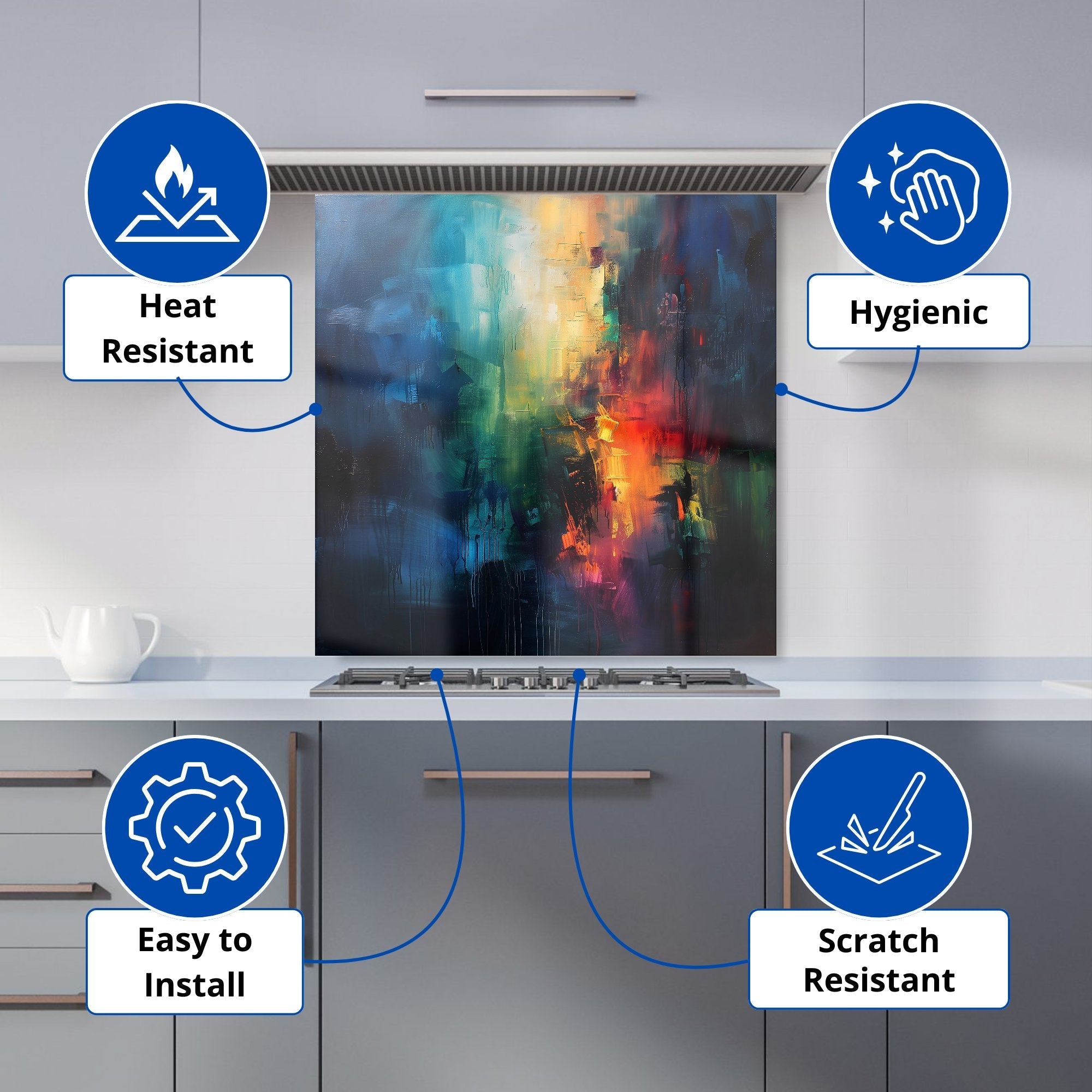 Colourful Chaos: Urban Dreamscape Kitchen Splashback