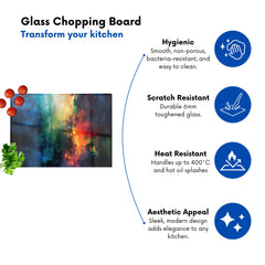 Colourful Chaos: Urban Dreamscape Chopping Board
