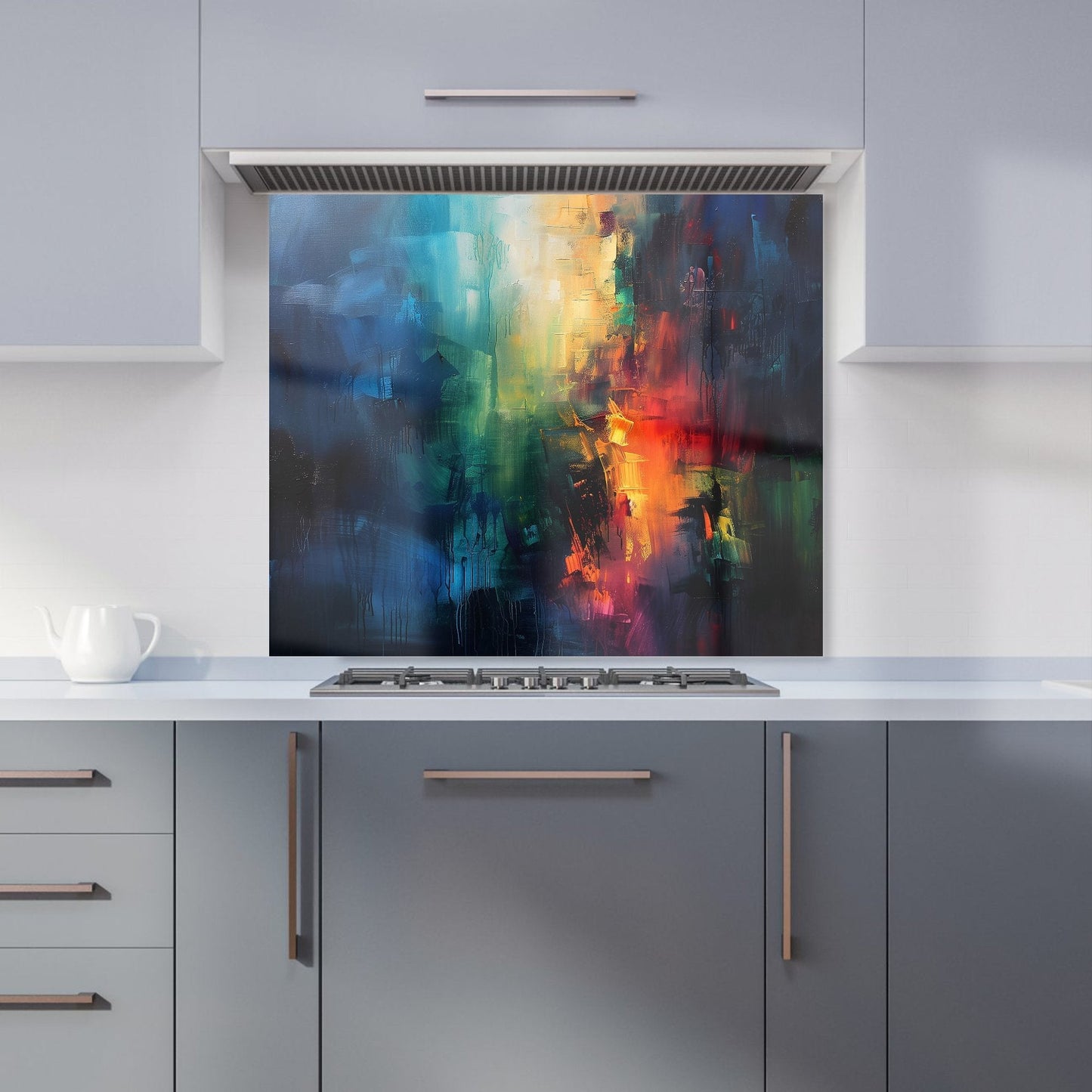 Colourful Chaos: Urban Dreamscape Kitchen Splashback