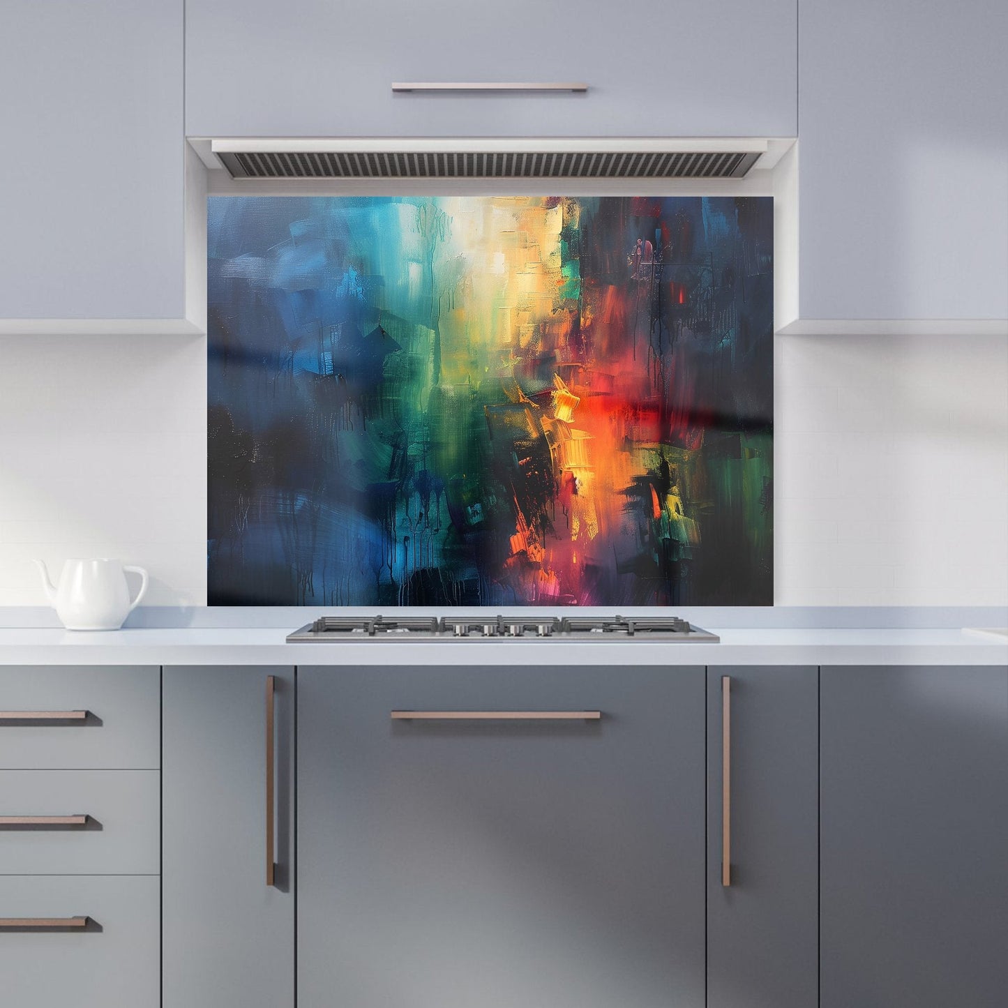 Colourful Chaos: Urban Dreamscape Kitchen Splashback