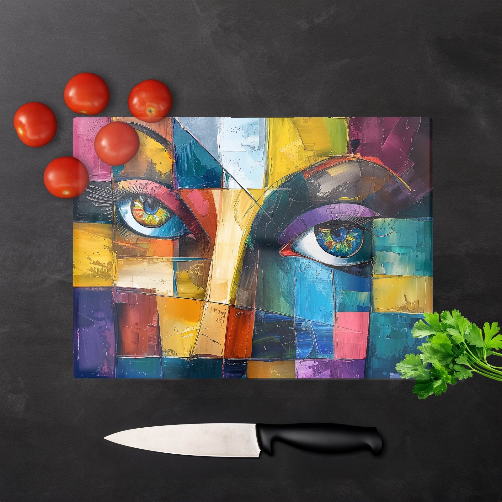 Fragmented Vision: Eyes Of The Soul Chopping Board