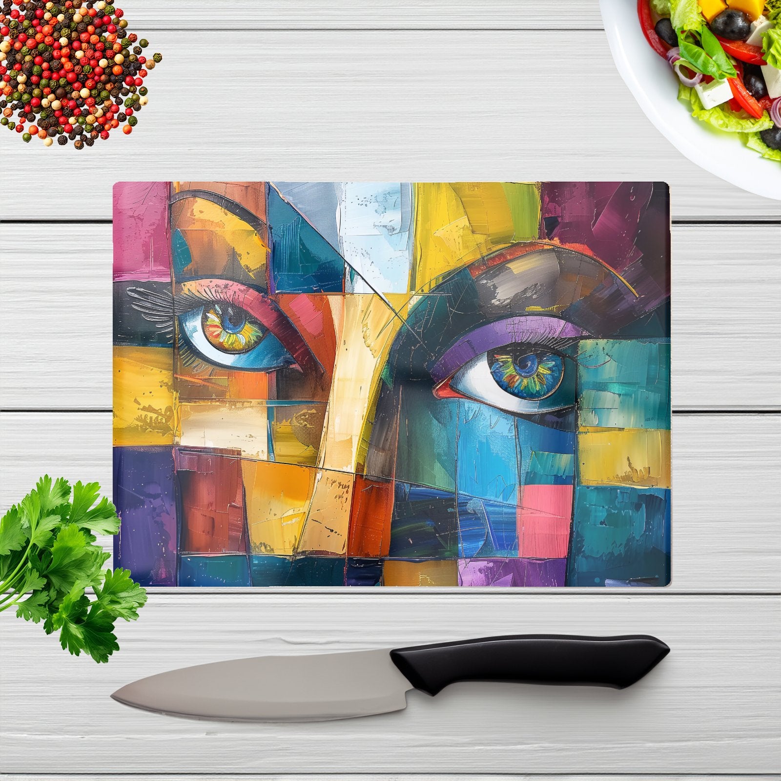 Fragmented Vision: Eyes Of The Soul Chopping Board