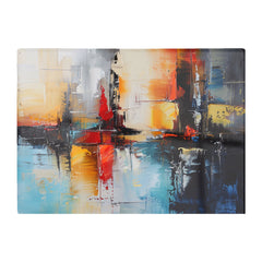 Reflective Splendour: City In Abstract Chopping Board