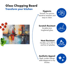 Reflective Splendour: City In Abstract Chopping Board