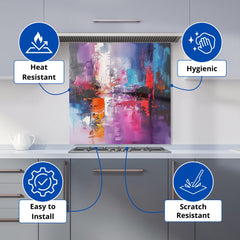 Vibrant Metropolis: A Palette Of Emotions Kitchen Splashback