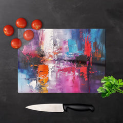 Vibrant Metropolis: A Palette Of Emotions Chopping Board