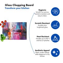 Vibrant Metropolis: A Palette Of Emotions Chopping Board