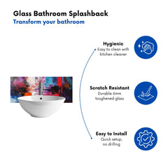 Vibrant Metropolis: A Palette Of Emotions Glass Bathroom Splashback