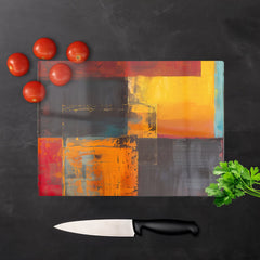 Golden Blocks Of Abstract Chopping Board