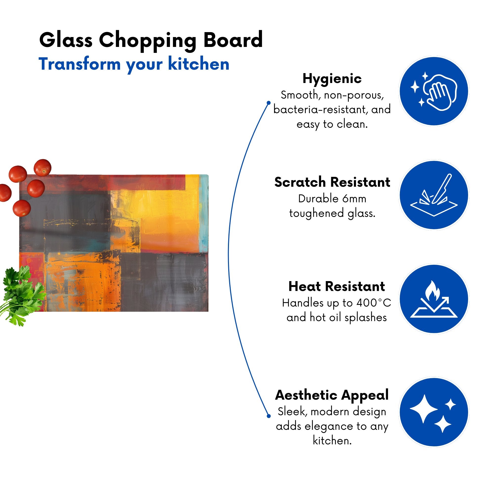 Golden Blocks Of Abstract Chopping Board