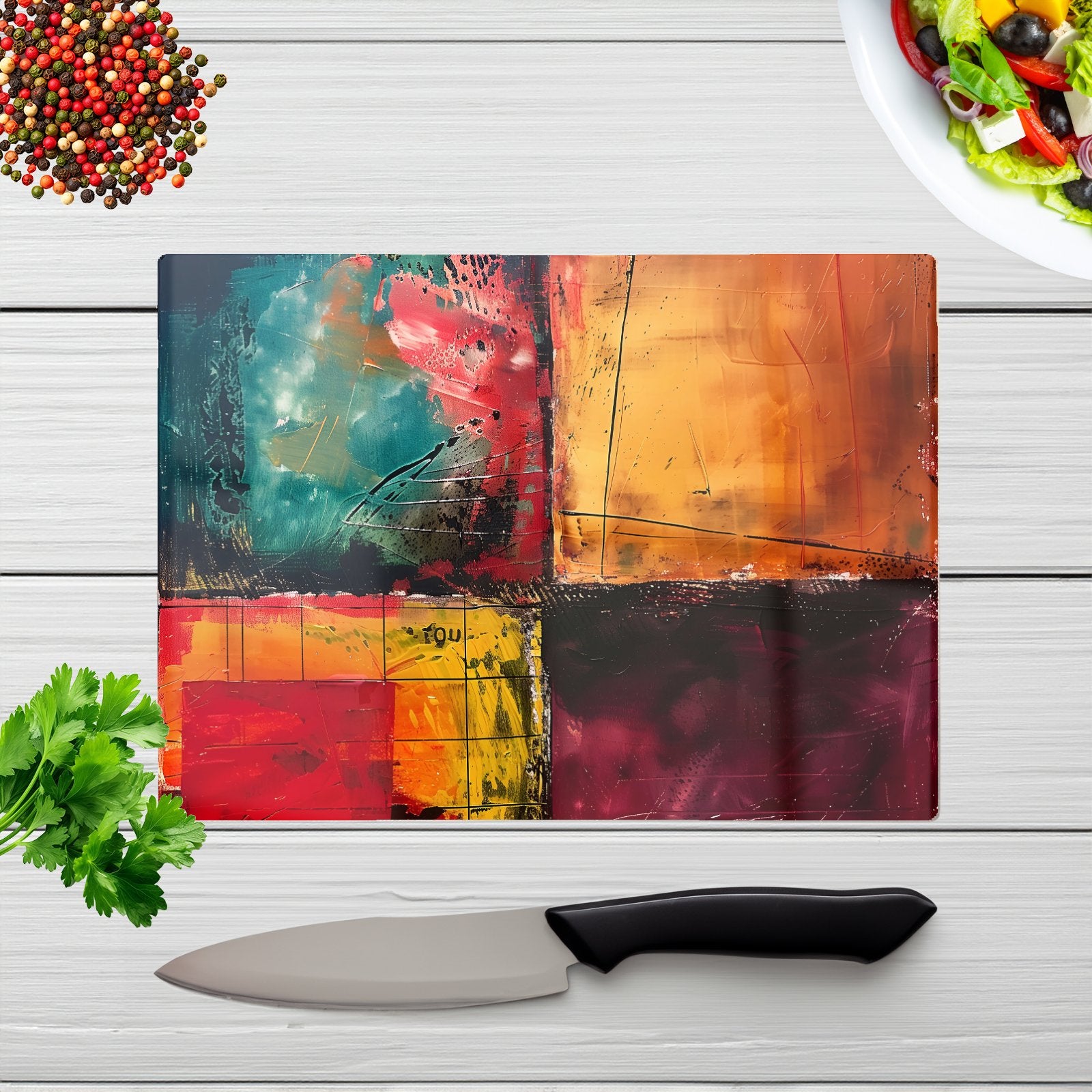 Quadrant Fusion: Colours In Conflict Chopping Board