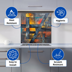 Geometric Interplay: Abstract Patterns Kitchen Splashback