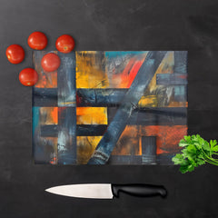 Geometric Interplay: Abstract Patterns Chopping Board