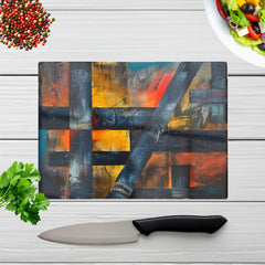 Geometric Interplay: Abstract Patterns Chopping Board