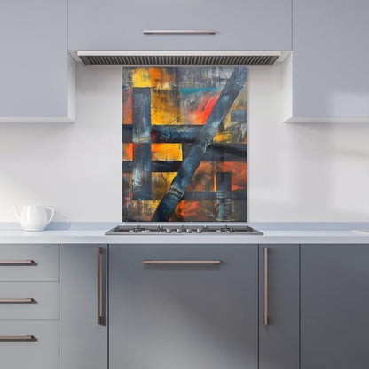 Geometric Interplay: Abstract Patterns Kitchen Splashback