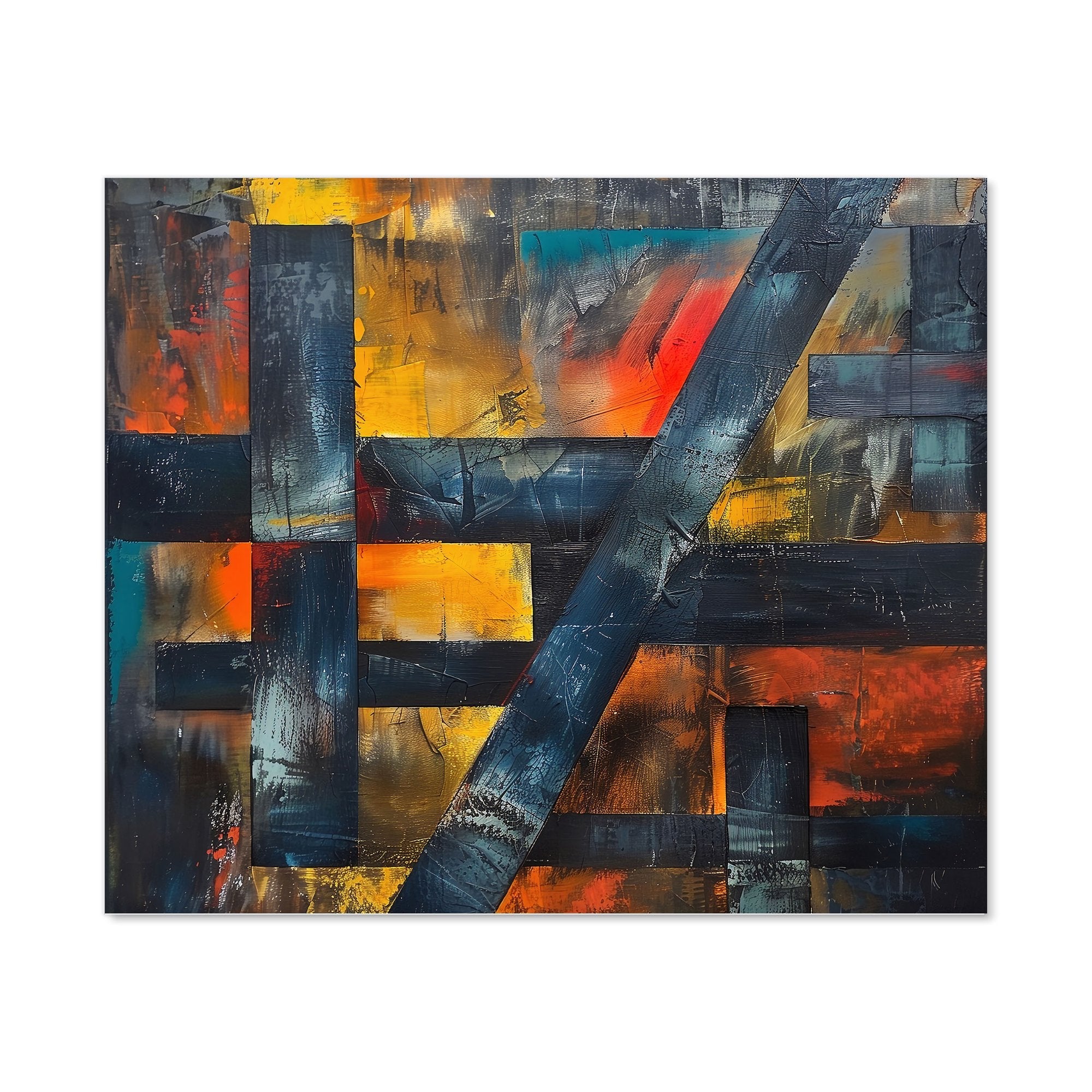Geometric Interplay: Abstract Patterns Kitchen Splashback