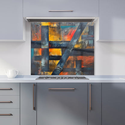 Geometric Interplay: Abstract Patterns Kitchen Splashback