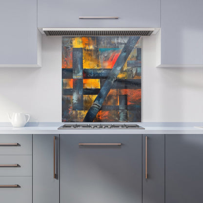 Geometric Interplay: Abstract Patterns Kitchen Splashback