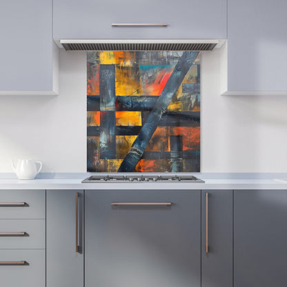 Geometric Interplay: Abstract Patterns Kitchen Splashback