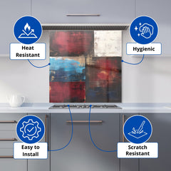 Rustic Harmony In Bold Colours Kitchen Splashback