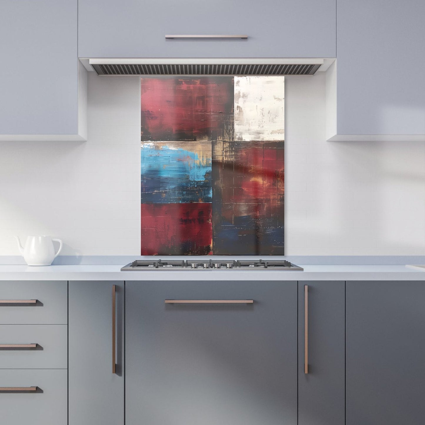 Rustic Harmony In Bold Colours Kitchen Splashback