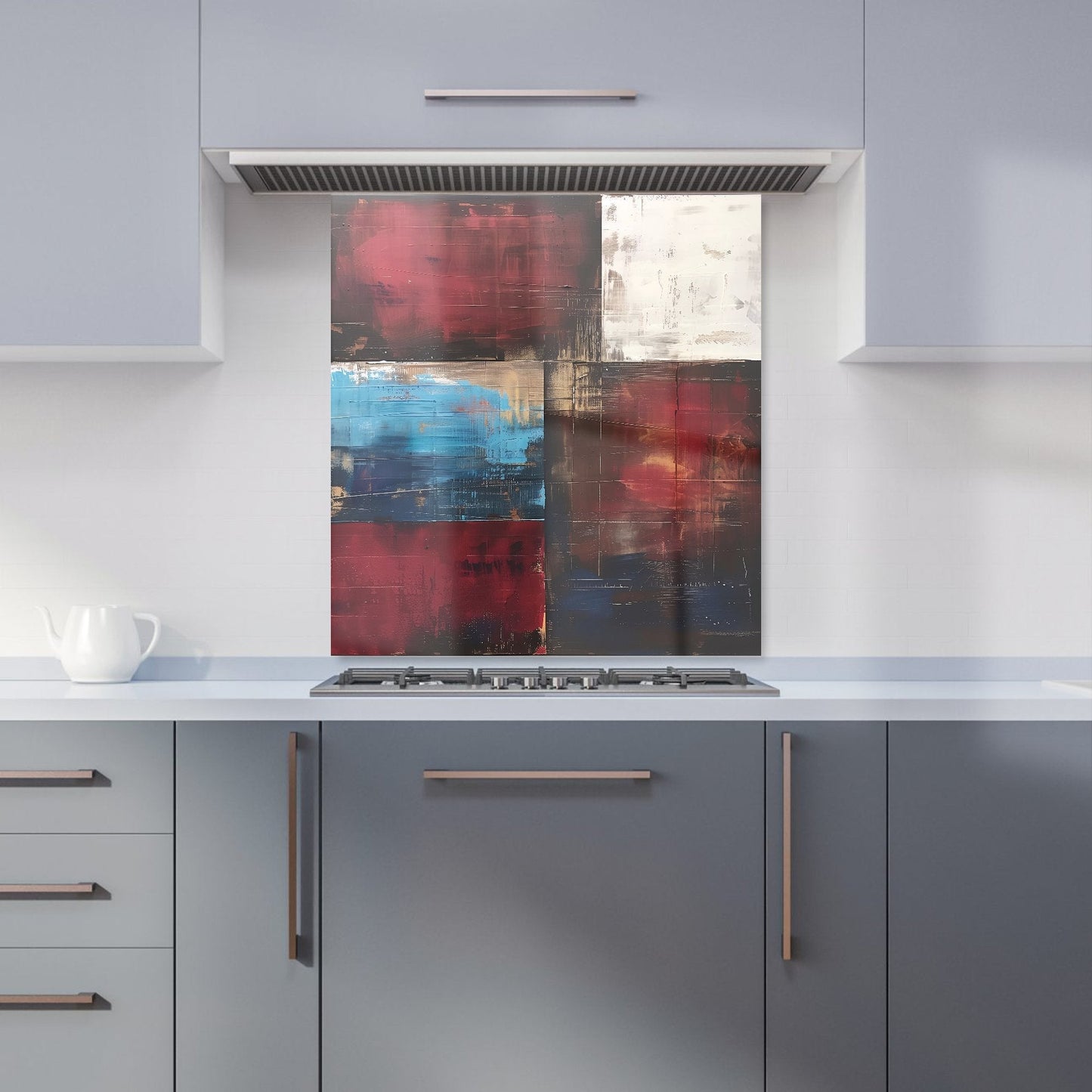 Rustic Harmony In Bold Colours Kitchen Splashback