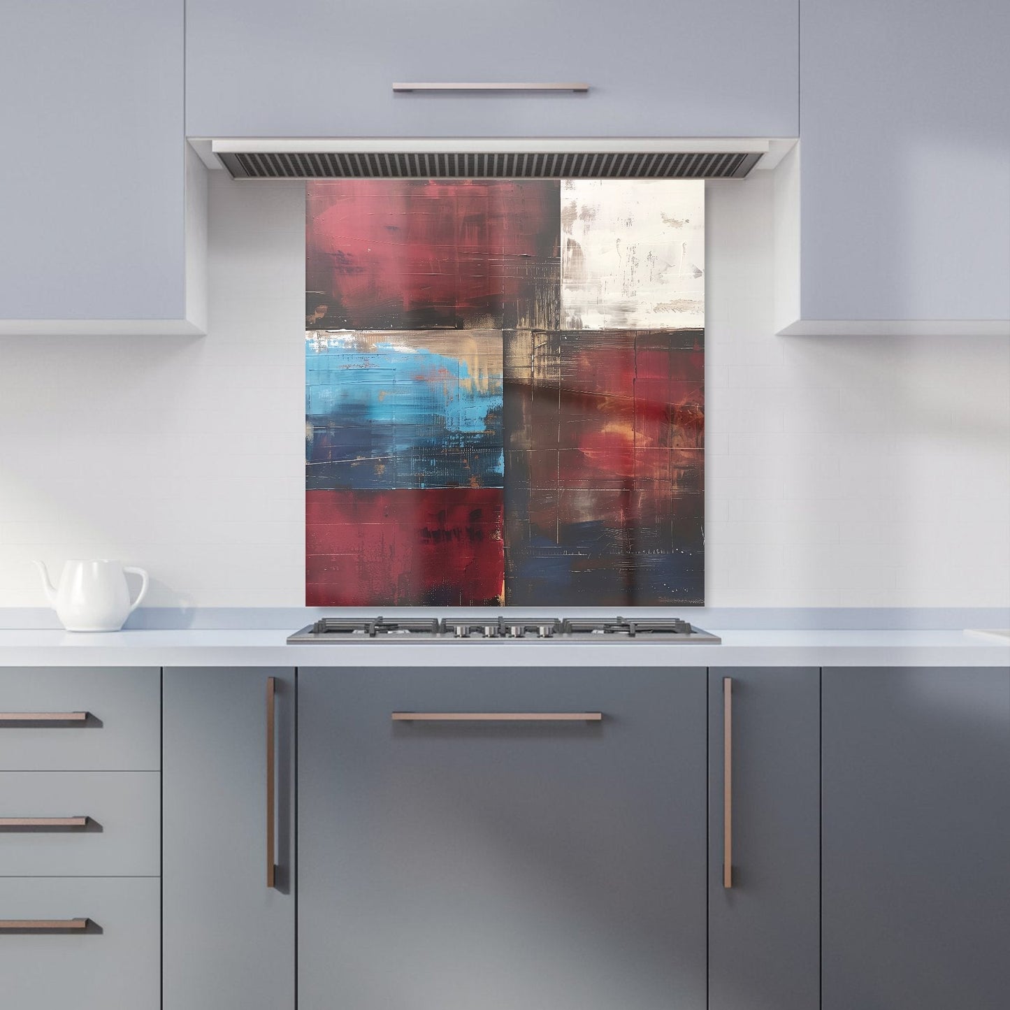 Rustic Harmony In Bold Colours Kitchen Splashback