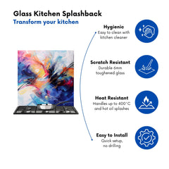 Serene Explosion: Calm Amidst Colours Kitchen Splashback