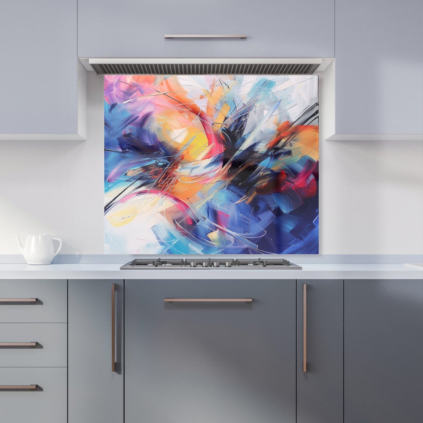 Serene Explosion: Calm Amidst Colours Kitchen Splashback