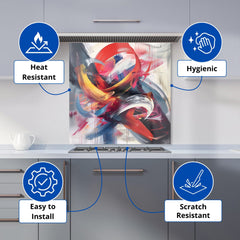 Swirling Symphony Of Colours Kitchen Splashback