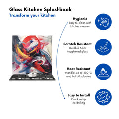 Swirling Symphony Of Colours Kitchen Splashback