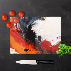 Fiery Waves: Abstract Motion Chopping Board