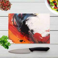 Fiery Waves: Abstract Motion Chopping Board