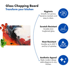 Fiery Waves: Abstract Motion Chopping Board