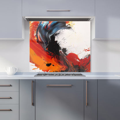 Fiery Waves: Abstract Motion Kitchen Splashback