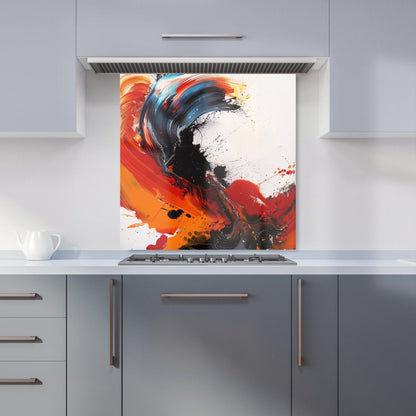 Fiery Waves: Abstract Motion Kitchen Splashback