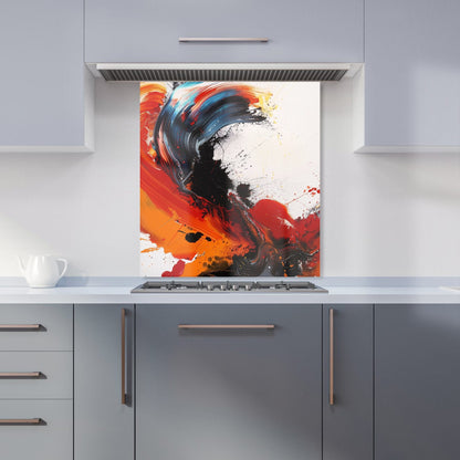 Fiery Waves: Abstract Motion Kitchen Splashback