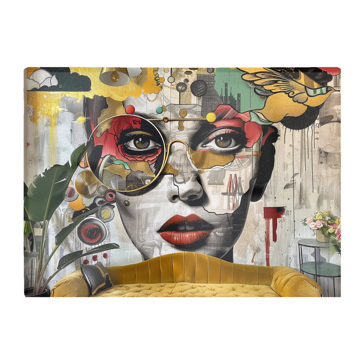 Abstract Face Behind Sofa Chopping Board
