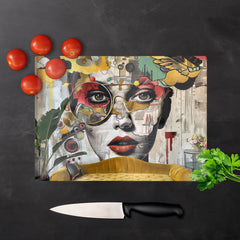 Abstract Face Behind Sofa Chopping Board