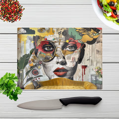 Abstract Face Behind Sofa Chopping Board