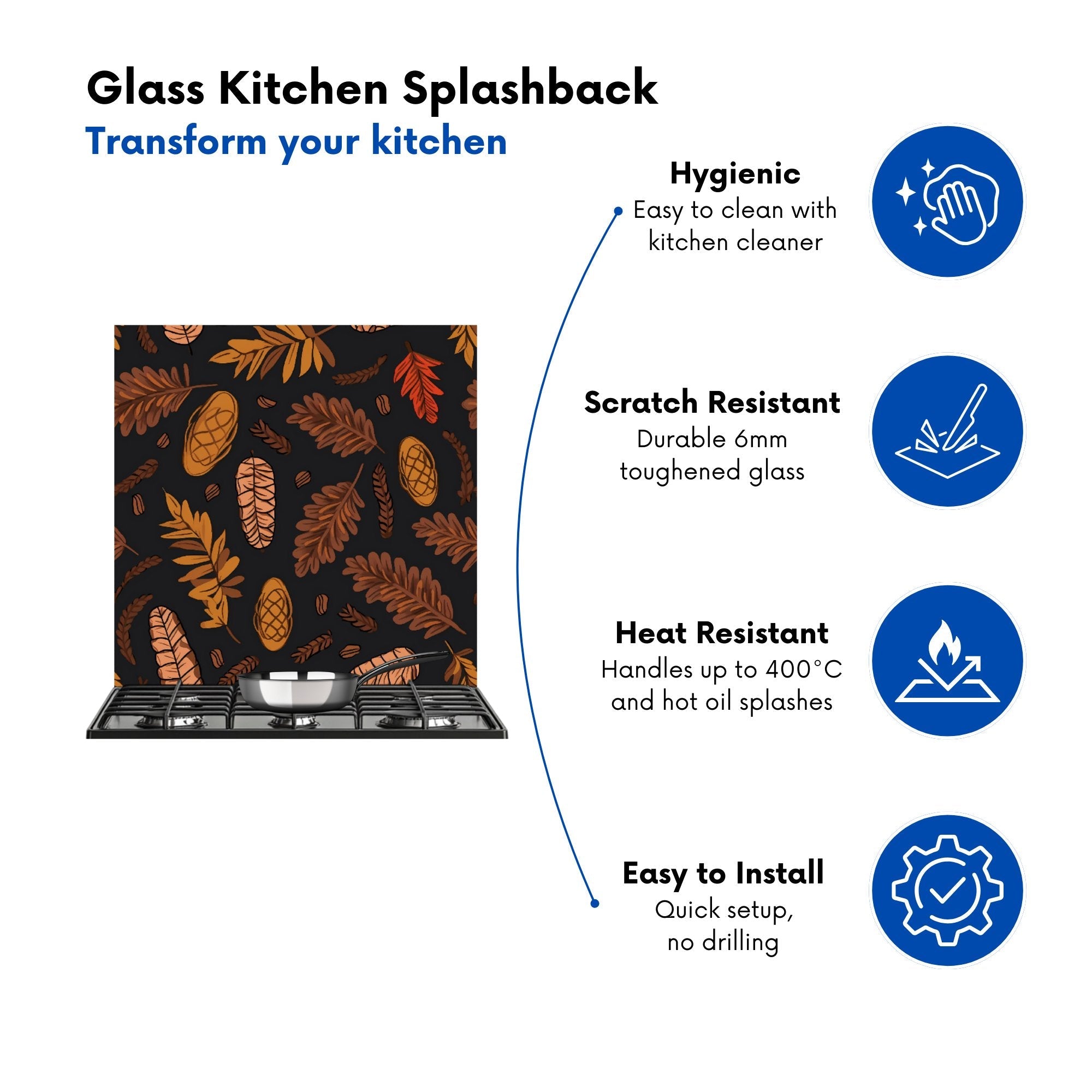 Autumn Leaves And Pinecones Kitchen Splashback