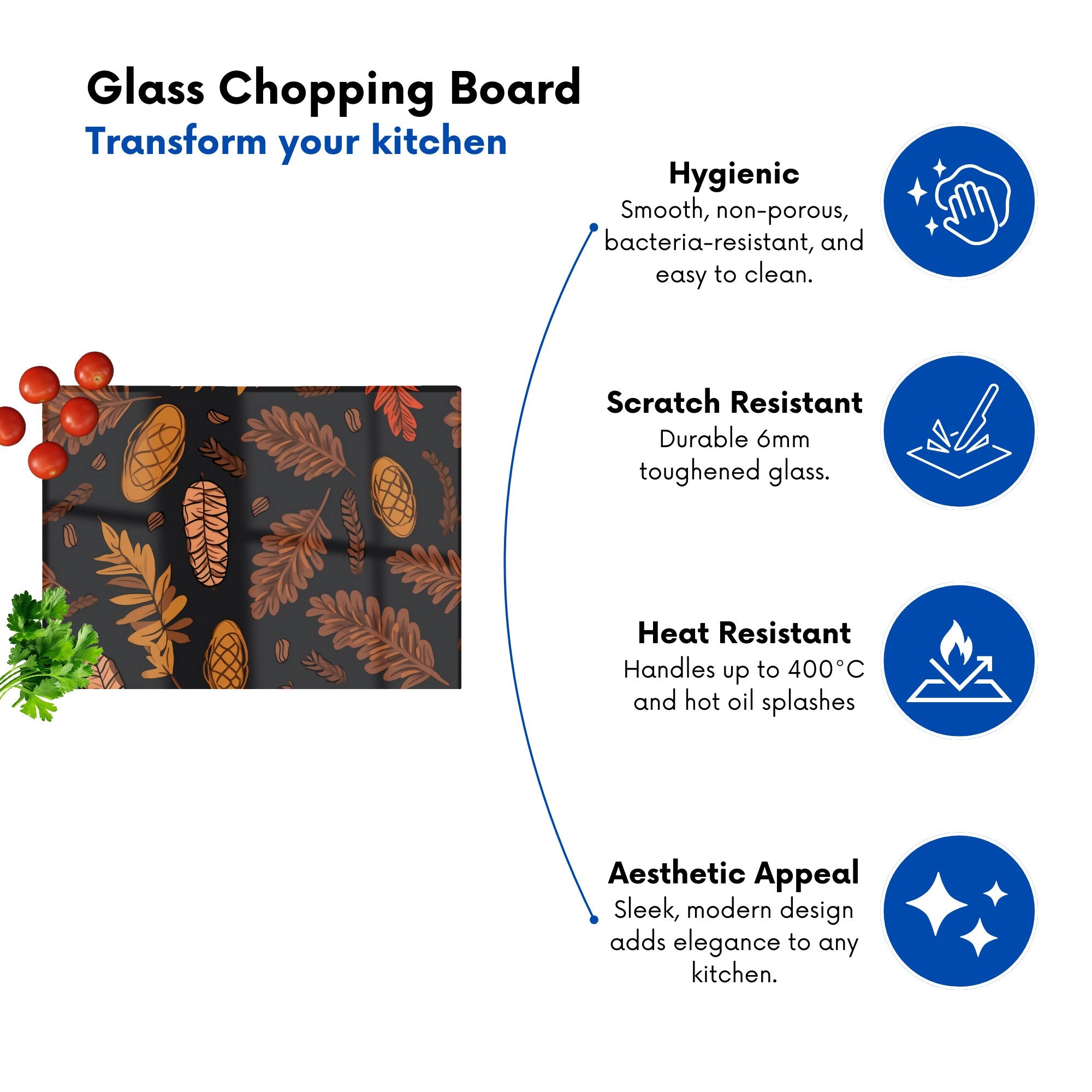 Autumn Leaves And Pinecones Chopping Board