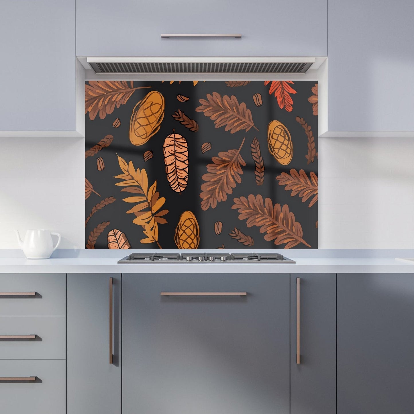 Autumn Leaves And Pinecones Kitchen Splashback