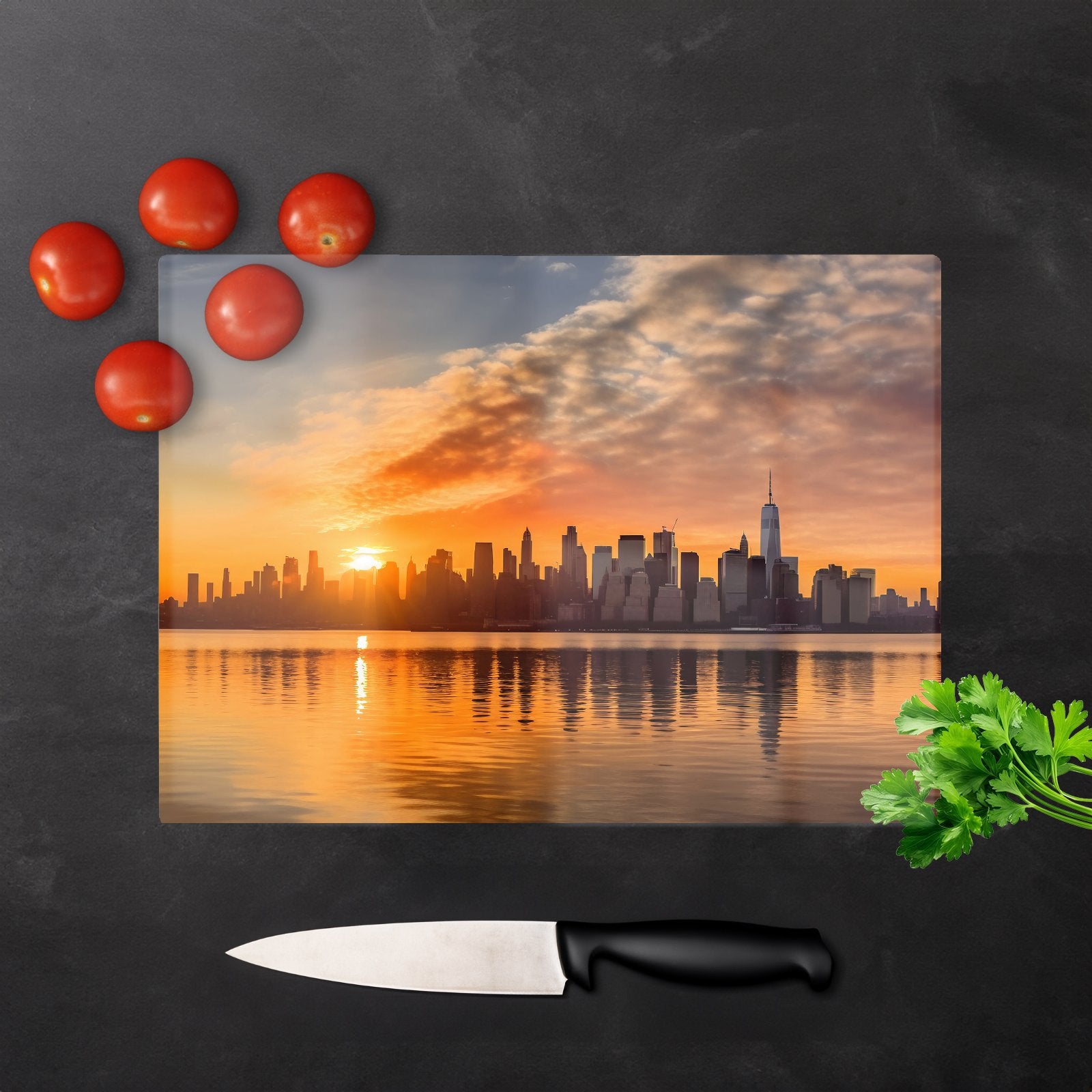 New York At Sunrise Chopping Board