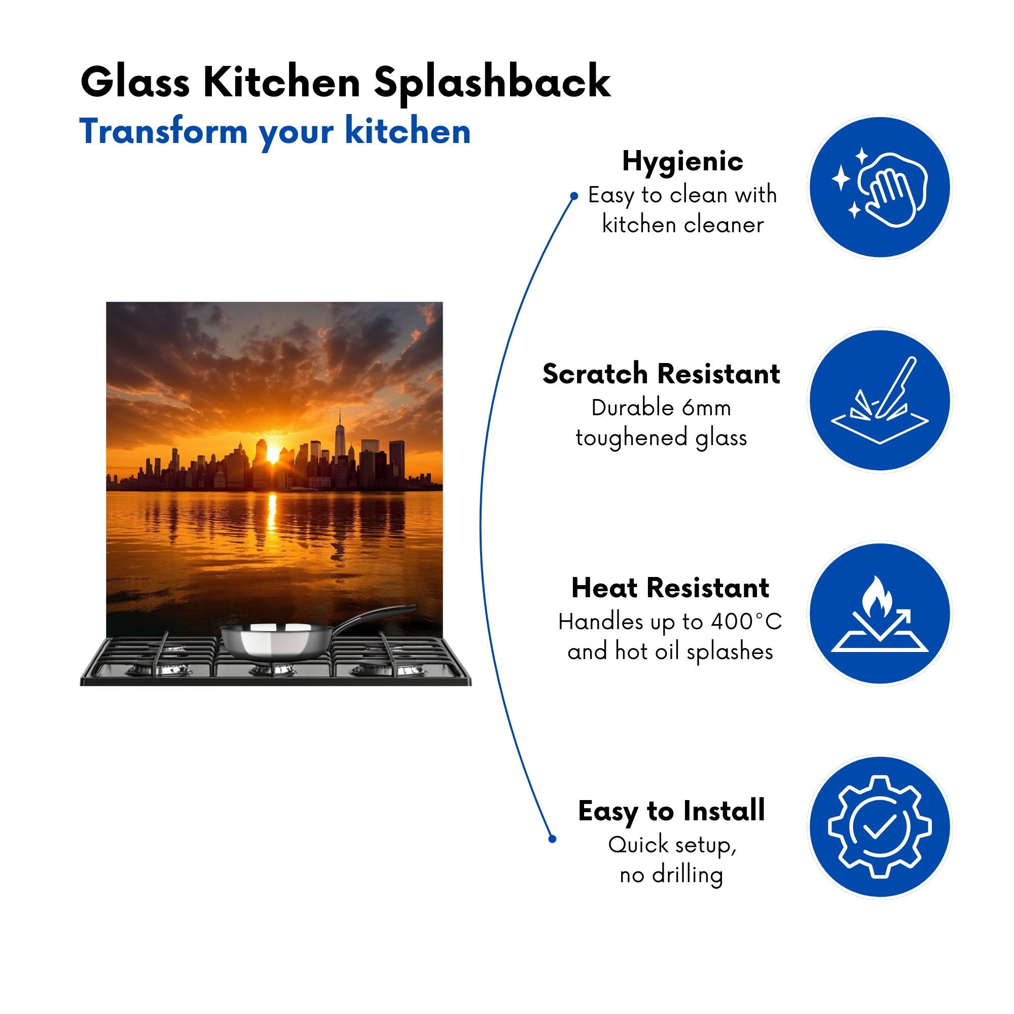 Sunrise In The City Kitchen Splashback
