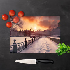 A Snowy Walk In London Chopping Board